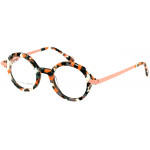EYEFUNC 1175-36 Unisexbrille mit runder Vollrandfassung in Havanna/Rosa