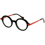 EYEFUNC 1175-44 Unisexbrille mit runder Vollrandfassung in Schwarz/Rot