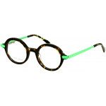 EYEFUNC 1175-72 Unisexbrille mit runder Vollrandfassung in Havanna-Braun/Grün