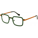 EYEFUNC 1176-18 Unisexbrille mit rechteckiger Vollrandfassung in Dunkelgrün/Braun