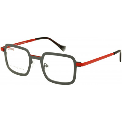 EYEFUNC 1176-54 Unisexbrille mit rechteckiger Vollrandfassung in Grau/Rot