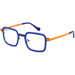 EYEFUNC 1176-90 Unisexbrille mit rechteckiger Vollrandfassung in Blau/Orange