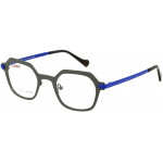 EYEFUNC 1177-54 Unisexbrille mit hexagonaler Vollrandfassung in Grau/Blau