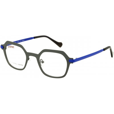 EYEFUNC 1177-54 Unisexbrille mit hexagonaler Vollrandfassung in Grau/Blau