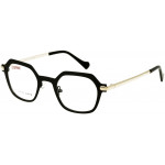 EYEFUNC 1177-69 Unisexbrille mit hexagonaler Vollrandfassung in Schwarz/Beige