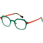 EYEFUNC 1177-72 Unisexbrille mit hexagonaler Vollrandfassung in Dunkelgrün/Rot