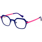 EYEFUNC 1177-90 Unisexbrille mit hexagonaler Vollrandfassung in Blau/Rosa