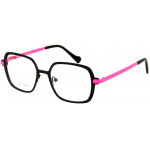 EYEFUNC 1178-69 Unisexbrille mit hexagonaler Vollrandfassung in Schwarz/Rosa