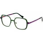 EYEFUNC 1178-72 Unisexbrille mit hexagonaler Vollrandfassung in Grün/Violett