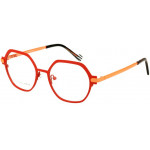 EYEFUNC 1179-44 Unisexbrille mit hexagonaler Vollrandfassung in Rot/Rosa