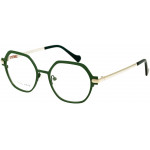 EYEFUNC 1179-72 Unisexbrille mit hexagonaler Vollrandfassung in Grün/Beige