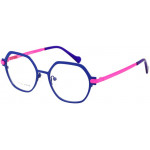 EYEFUNC 1179-90 Unisexbrille mit hexagonaler Vollrandfassung in Blau/Rosa