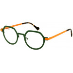 EYEFUNC 1180-72 Unisexbrille mit Panto-Vollrandfassung in Grün/Orange