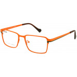 EYEFUNC 1181-45 Unisexbrille mit rechteckiger Vollrandfassung in Orange/Dunkelgrün