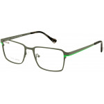 EYEFUNC 1181-54 Unisexbrille mit rechteckiger Vollrandfassung in Grau/Grün