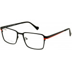 EYEFUNC 1181-69 Unisexbrille mit rechteckiger Vollrandfassung in Schwarz/Rot