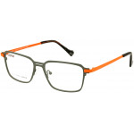EYEFUNC 1182-54 Unisexbrille mit rechteckiger Vollrandfassung in Dunkelgrau/Orange