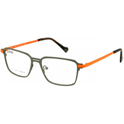 EYEFUNC 1182-54 Unisexbrille mit rechteckiger Vollrandfassung in Dunkelgrau/Orange