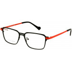 EYEFUNC 1182-69 Unisexbrille mit rechteckiger Vollrandfassung in Schwarz/Rot