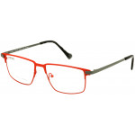 EYEFUNC 1183-44 Unisexbrille mit rechteckiger Vollrandfassung in Rot/Grau