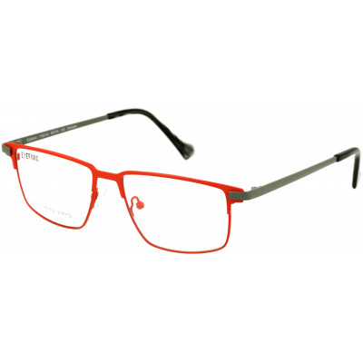 EYEFUNC 1183-44 Unisexbrille mit rechteckiger Vollrandfassung in Rot/Grau