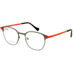 EYEFUNC 1184-54 Unisexbrille mit Panto-Vollrandfassung in Grau/Rot