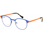 EYEFUNC 1184-90 Unisexbrille mit Panto-Vollrandfassung in Blau/Orange