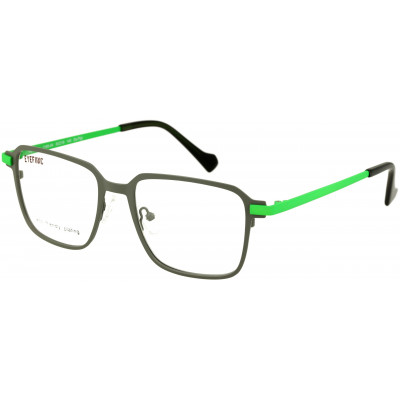 EYEFUNC 1185-54 Unisexbrille mit rechteckiger Vollrandfassung in Grau/Grün