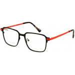 EYEFUNC 1185-69 Unisexbrille mit rechteckiger Vollrandfassung in Schwarz/Rot