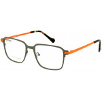 EYEFUNC 1185-75 Unisexbrille mit rechteckiger Vollrandfassung in Grau/Orange