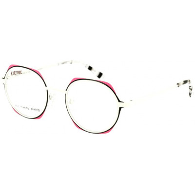 EYEFUNC 1186-10 Unisexbrille mit hexagonaler Vollrandfassung in Weiß/Schwarz/Rosa