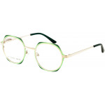 EYEFUNC 1186-18 Unisexbrille mit hexagonaler Vollrandfassung in Hellbraun/Hellgrün/Grün