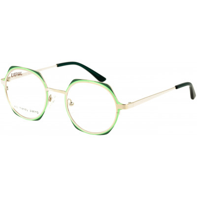 EYEFUNC 1186-18 Unisexbrille mit hexagonaler Vollrandfassung in Hellbraun/Hellgrün/Grün