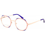 EYEFUNC 1186-36 Unisexbrille mit hexagonaler Vollrandfassung in Hellrosa/Rosa/Blau