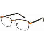 EYEFUNC 1187-45 Unisexbrille mit rechteckiger Vollrandfassung in Orange/Dunkelblau