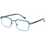 EYEFUNC 1187-70 Unisexbrille mit rechteckiger Vollrandfassung in Petrol/Grau