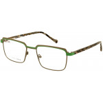EYEFUNC 1187-72 Unisexbrille mit rechteckiger Vollrandfassung in Grün/Grau