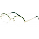 EYEFUNC 1188-18 Unisexbrille mit hexagonaler Vollrandfassung in Hellbraun/Grün