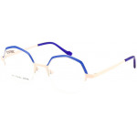 EYEFUNC 1188-36 Unisexbrille mit hexagonaler Vollrandfassung in Rosa/Blau