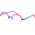 EYEFUNC 1188-90 Unisexbrille mit hexagonaler Vollrandfassung in Blau/Rosa
