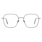 Colibris Eyewear Unisexbrille Fiona mit eckigem, dünnem Metallrahmen in Dunkelbraun.