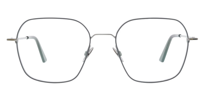 Fiona-45993 Silber Colibris Eyewear Unisexbrille Fiona mit eckigem, filigranem Metallrahmen in Silber frontal abgebildet.