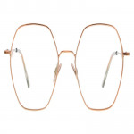 Colibris Eyewear Unisexbrille Franka in Gold, achteckige Metallfassung, modernes Design, frontalansicht.