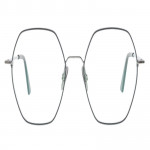 Colibris Eyewear Unisexbrille Franka mit sechseckigem, filigranem Metallrahmen in Silber.