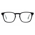 Colibris Eyewear Unisexbrille Günter G., rechteckige schwarze Fassung, Vorderansicht.