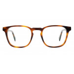 Colibris Eyewear Unisexbrille Günter G. in brauner Havana-Optik, rechteckige Fassung, Vorderansicht