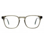 Colibris Eyewear Unisexbrille Günter G., eckige transparente Kunststofffassung, Frontansicht.
