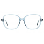 Colibris Eyewear Unisexbrille Hazel mit hellblauem, rechteckigem Rahmen, Ansicht von vorne.