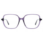 Colibris Eyewear Unisexbrille Hazel in Lila mit eckigem Rahmen, Vorderansicht auf weißem Hintergrund.