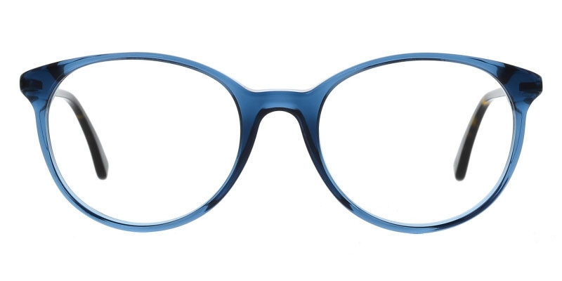 Hella-50 Blau Colibris Eyewear Unisexbrille Hella mit rundem, blauem Gestell, frontal abgebildet